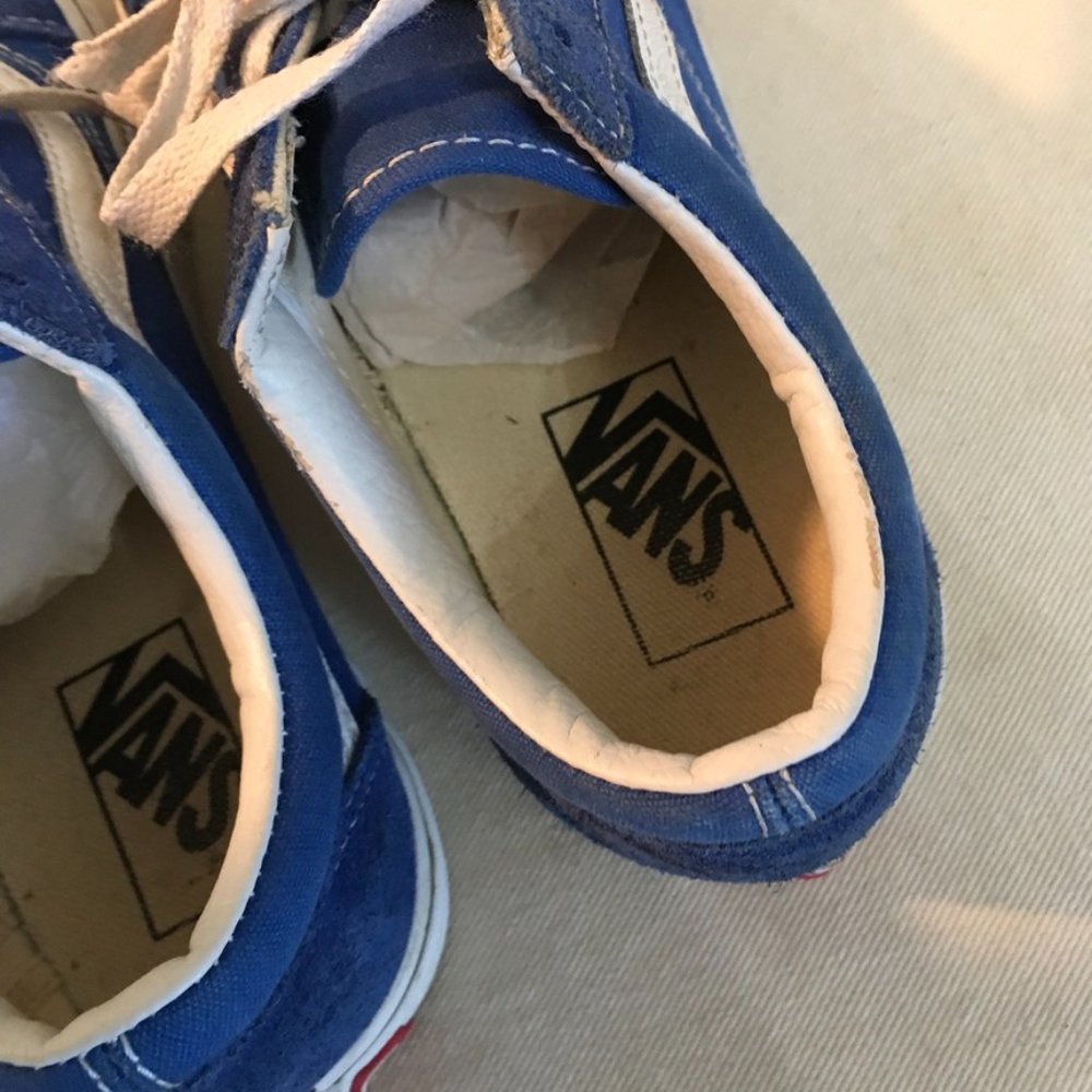 Unisex Vans Old Skool Blue/White Skate Shoes Women's 7.5- Men's 6 - Picture 5 of 7